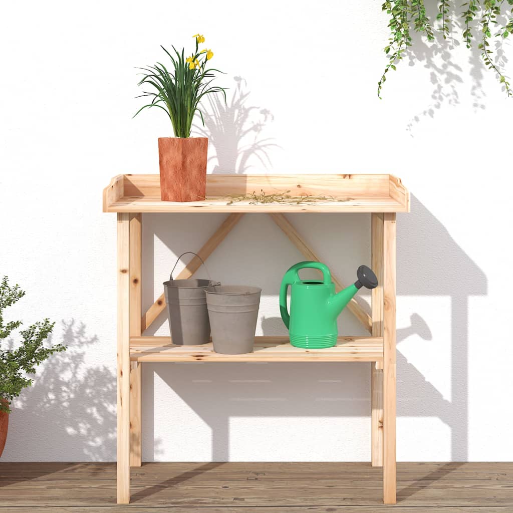 Plantentafel Met Schap 78X38X82,5 Cm Massief Vurenhout