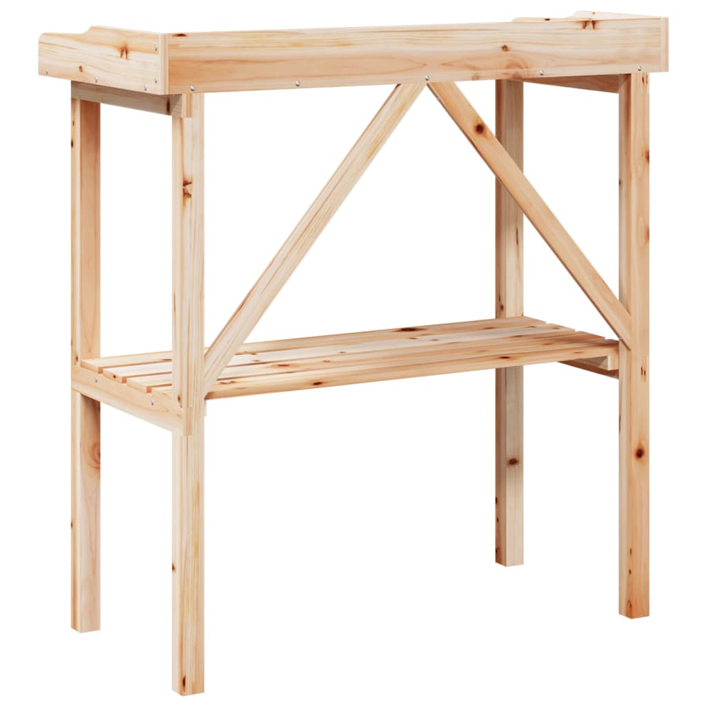Plantentafel Met Schap 78X38X82,5 Cm Massief Vurenhout