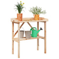 Plantentafel Met Schap 78X38X82,5 Cm Massief Vurenhout
