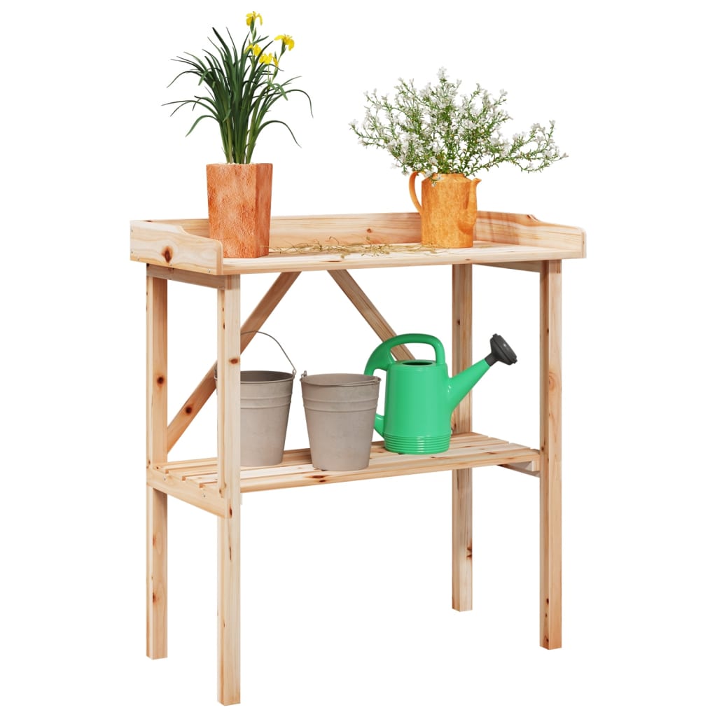 Plantentafel Met Schap 78X38X82,5 Cm Massief Vurenhout