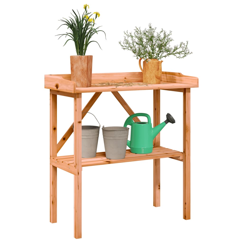Plantentafel Met Schap 78X38X82,5 Cm Massief Vurenhout
