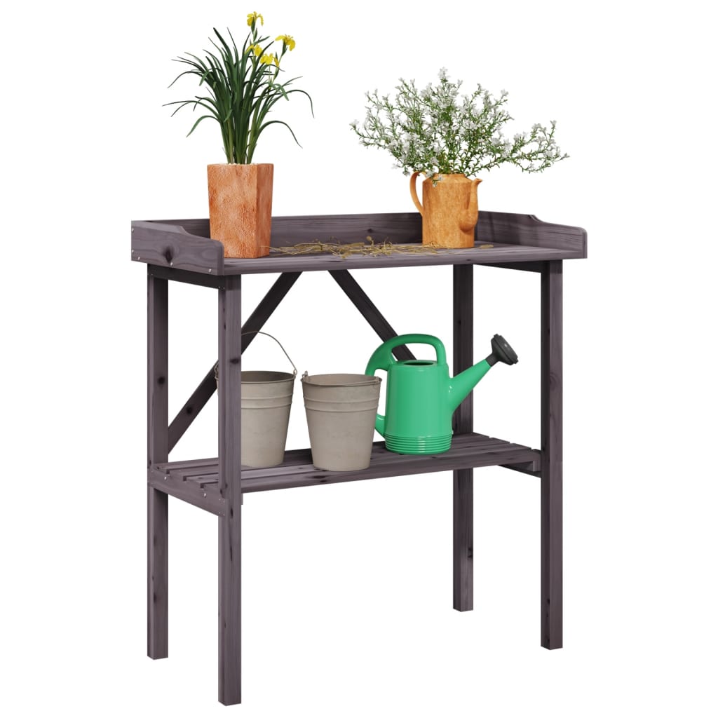 Plantentafel Met Schap 78X38X82,5 Cm Massief Vurenhout