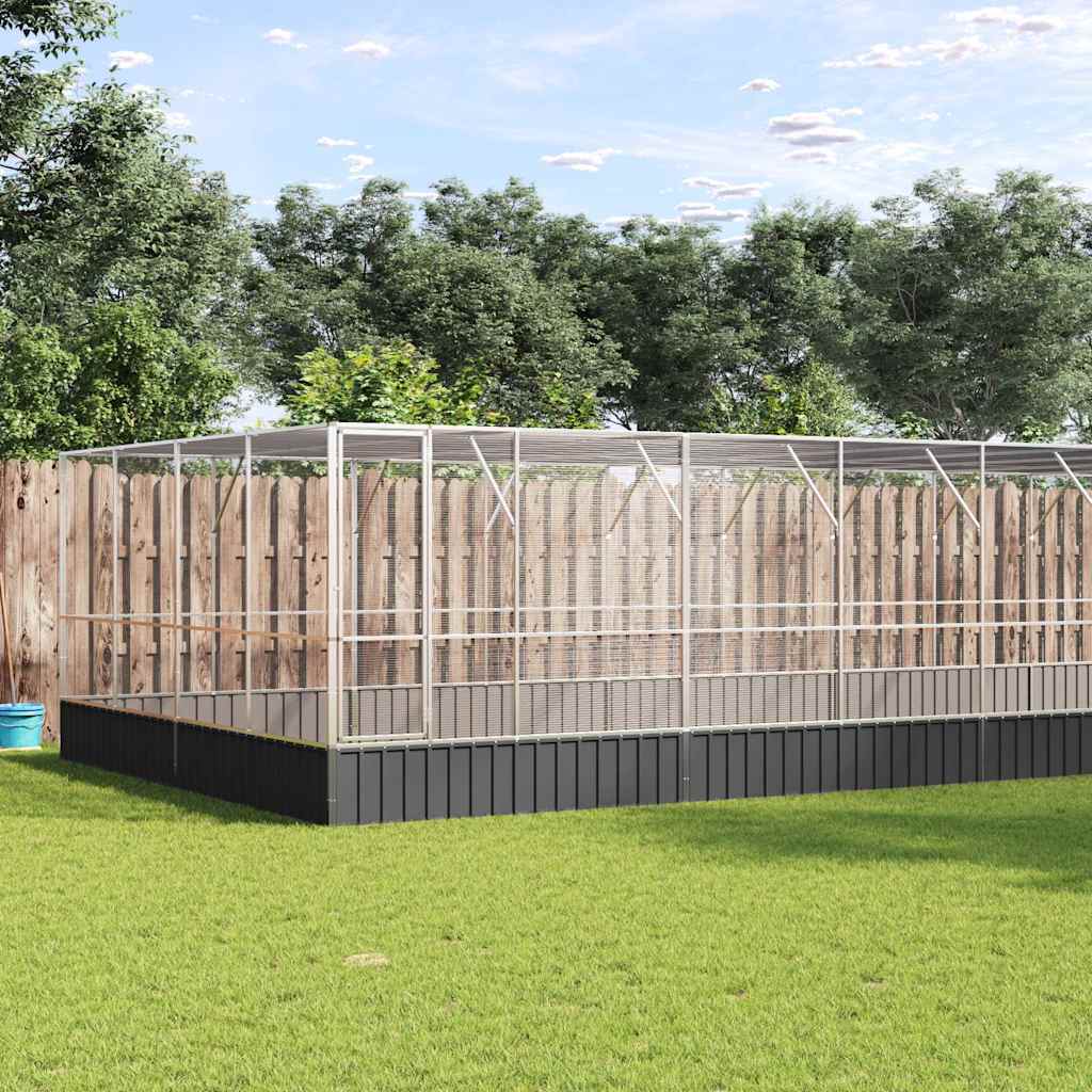 Volière Met Verlengstuk 1042,5X107X212 M Staal Zilverkleurig