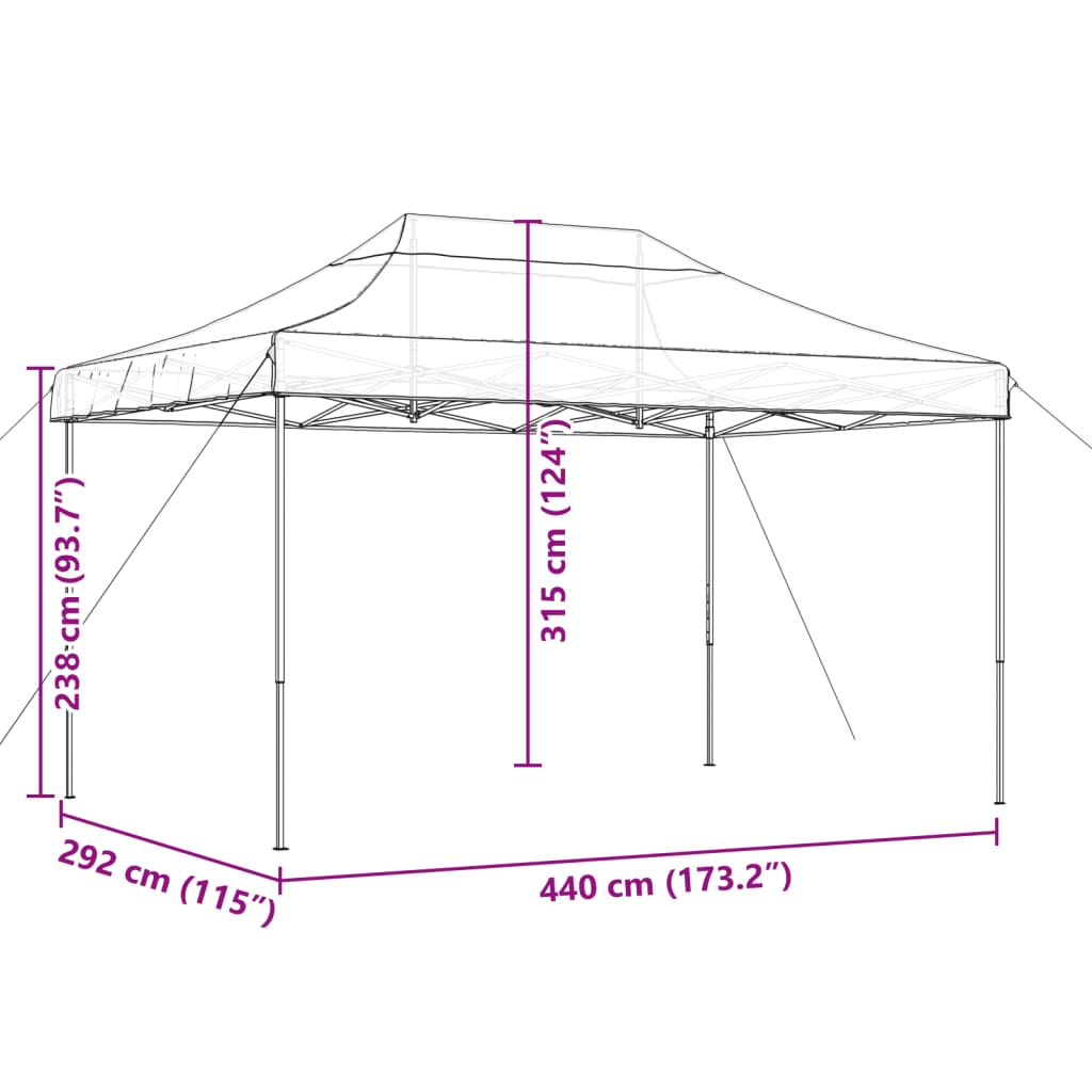 Partytent Inklapbaar Pop-Up 440X292X315 Cm