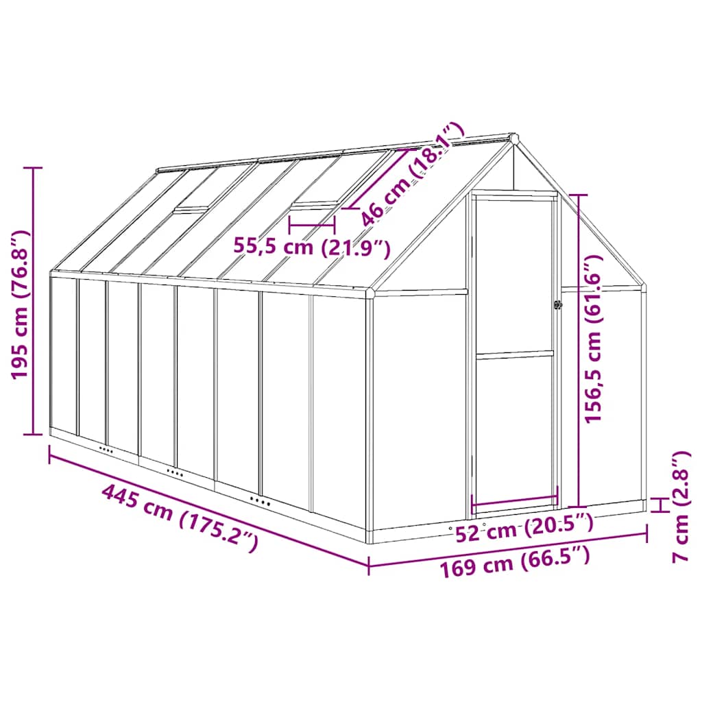 Tuinkas Met Basisframe Aluminium Kleur