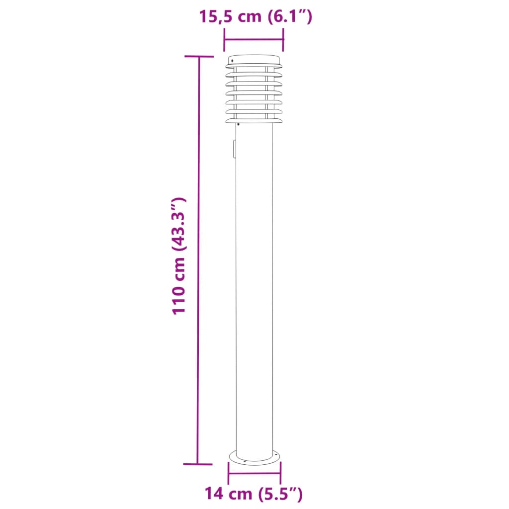 Buitenvloerlampen Stopcontact 110 Cm Roestvrijstaal