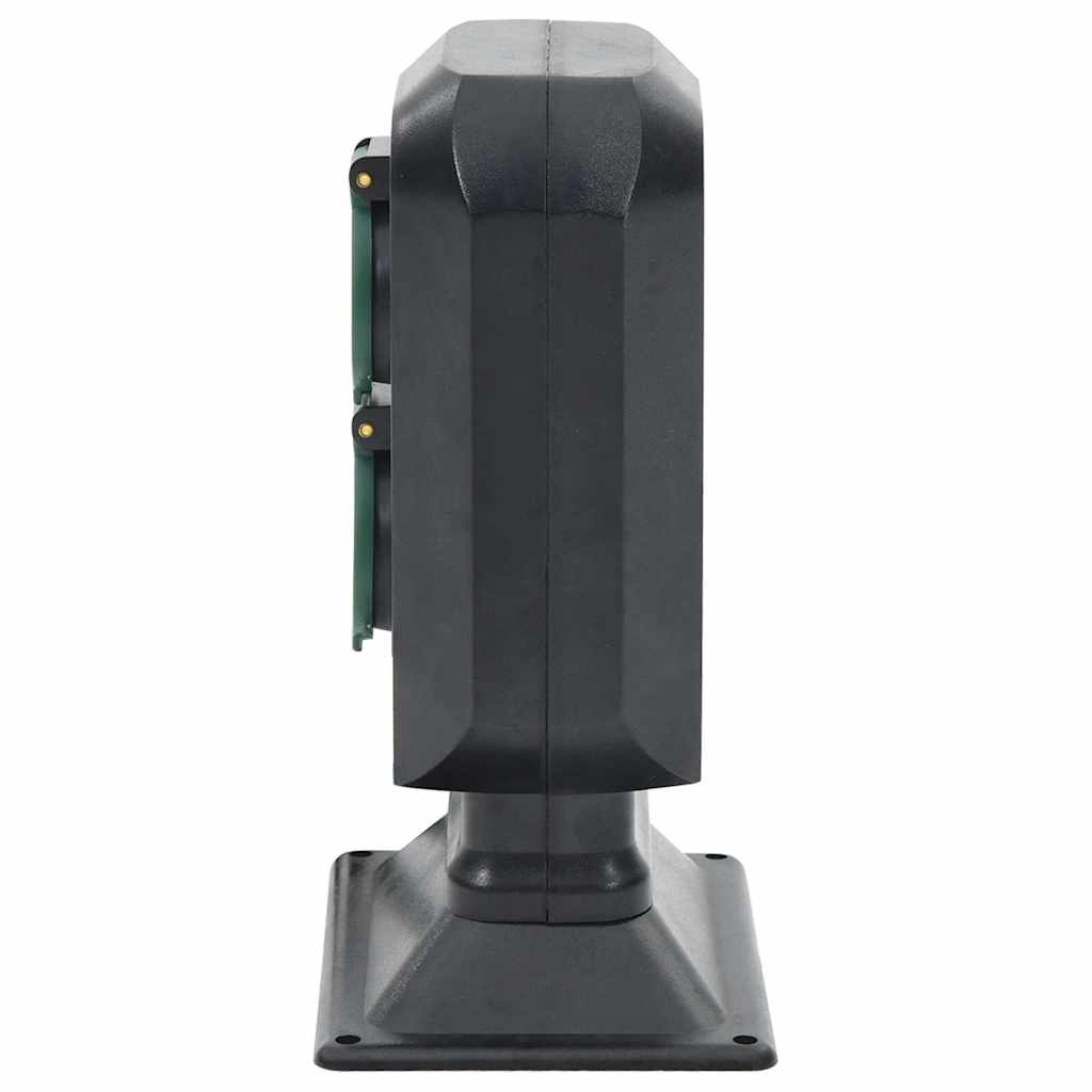 Tuinstopcontact En Grondpin 2-Wegs 15,5X11X24 Cm Zwart En Groen