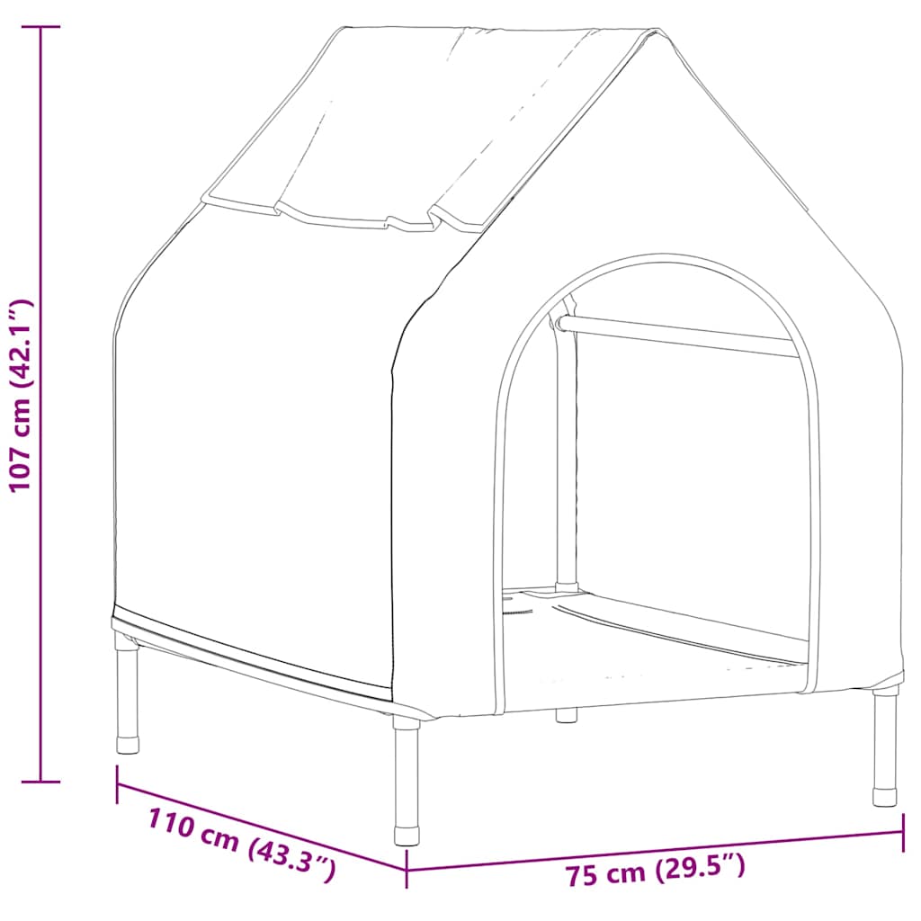 Huis Voor Huisdieren 110 X 75 X 90 Cm Staal