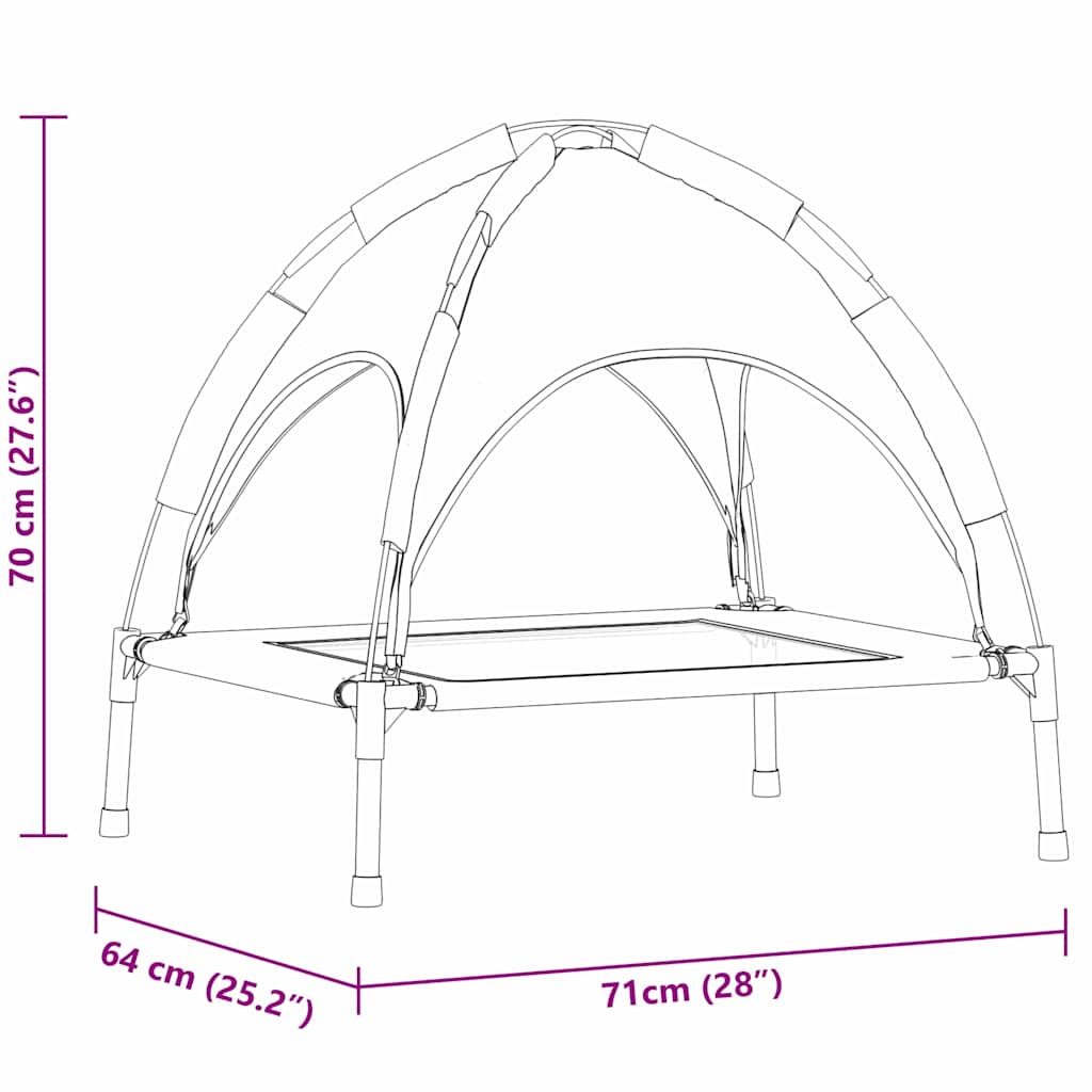Hondenbed 71 X 64 X 71 Cm Staal