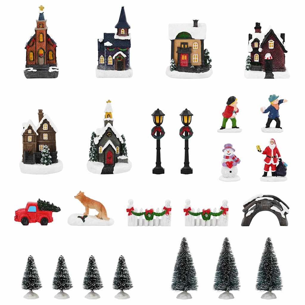 Kerst Tafeldecoratie 24 St Hars, Kunststof Multikleur