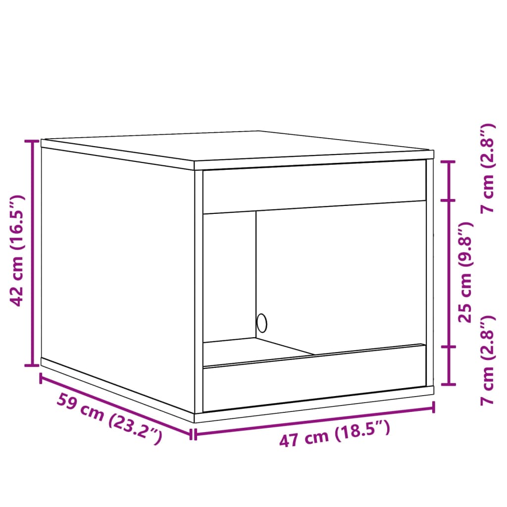 Kattenbakkast 47X59X42 Cm Bewerkt Hout Kleurig