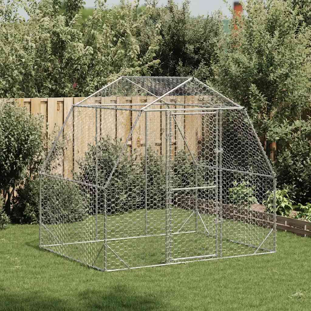 Kippenren Met Dak 2,5X2X2,25 M Gegalvaniseerd Staal