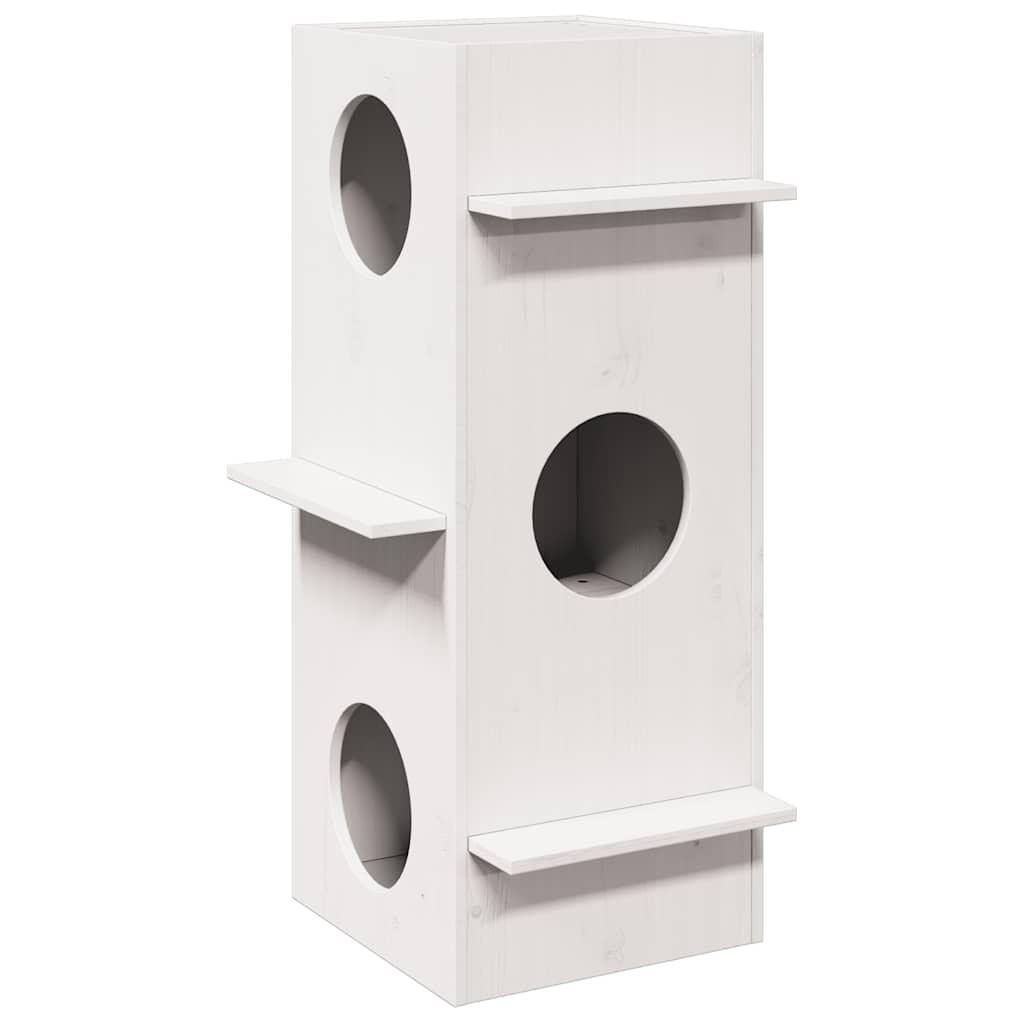 Kattenhuis 43X43X90 Cm Massief Grenenhout