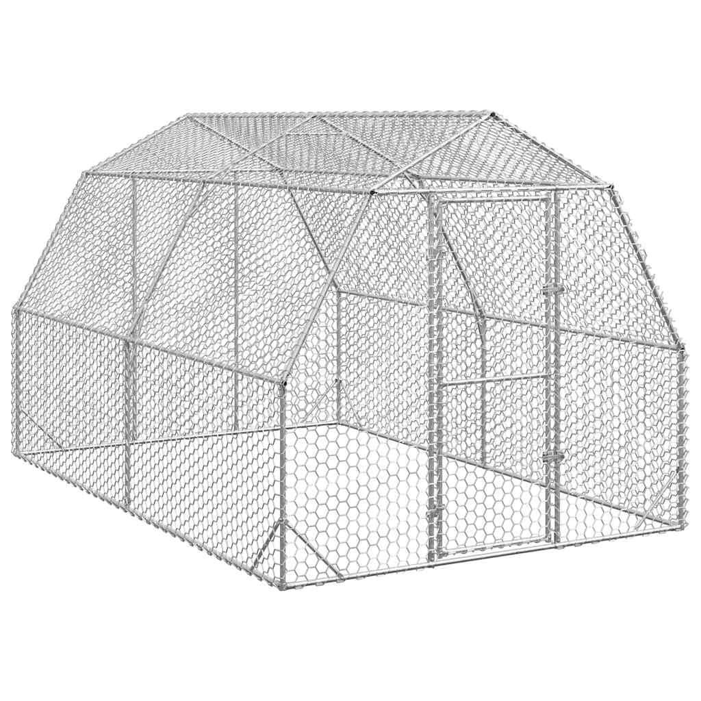 Kippenren Met Dak 2,5X2X2,25 M Gegalvaniseerd Staal