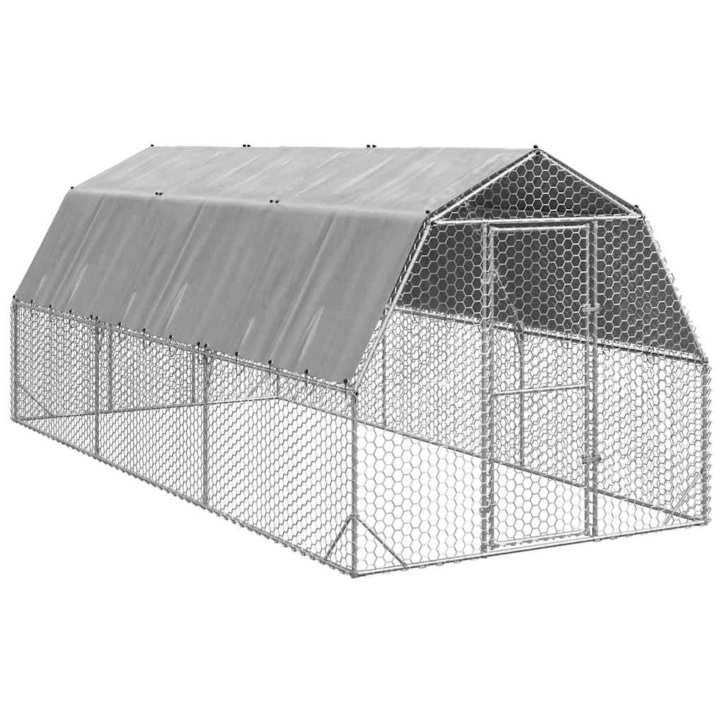 Kippenren Met Dak 2,5X2X2,25 M Gegalvaniseerd Staal