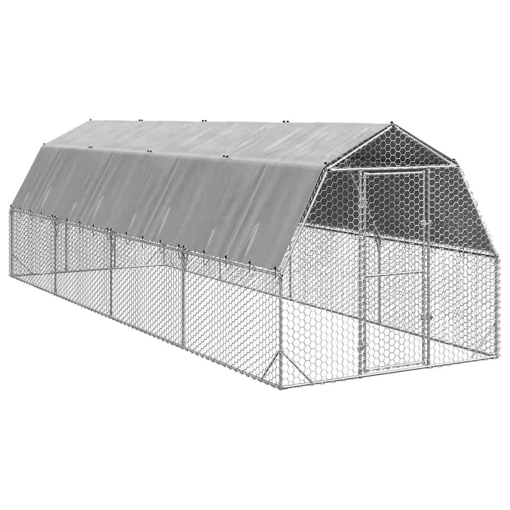 Kippenren Met Dak 2,5X2X2,25 M Gegalvaniseerd Staal