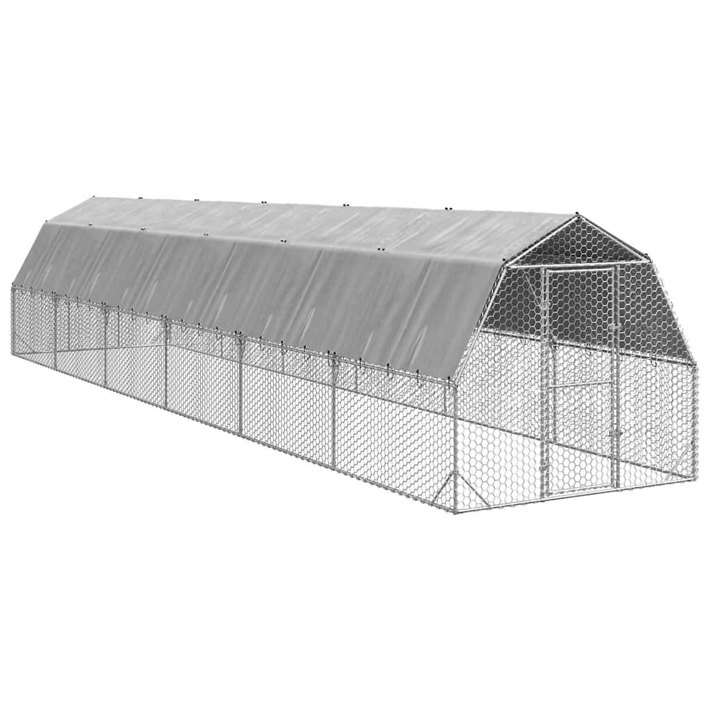 Kippenren Met Dak 2,5X2X2,25 M Gegalvaniseerd Staal