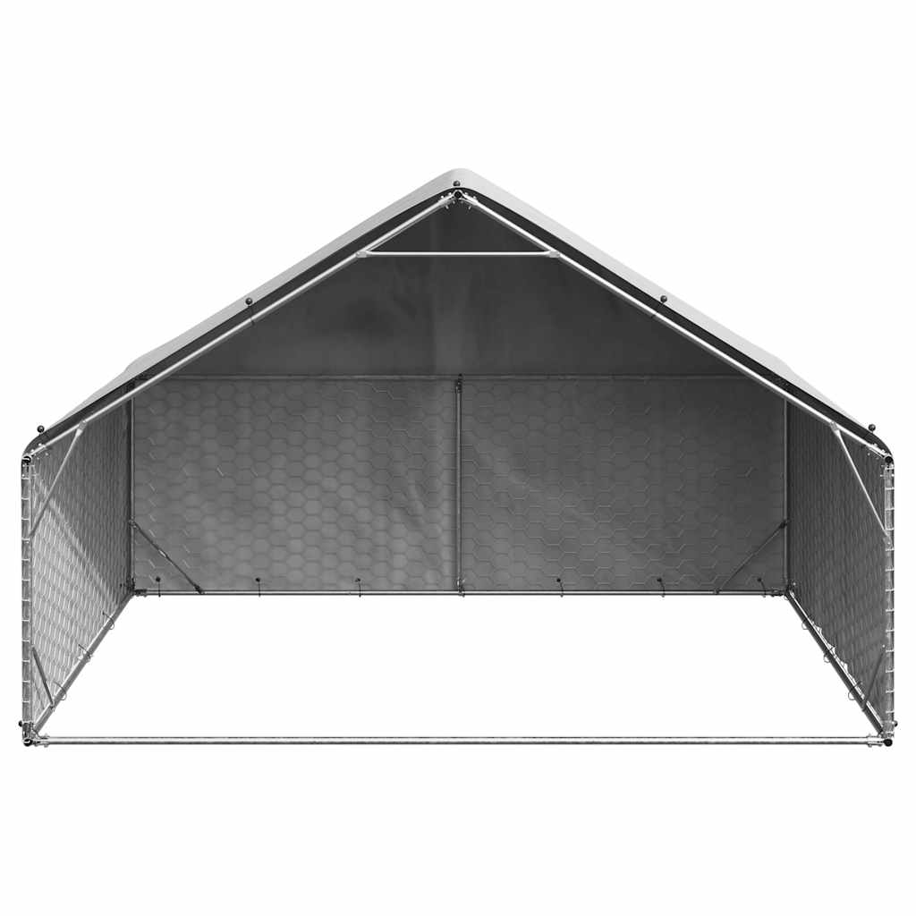 Hondenhok Voor Buiten Met Deksel 3X2X1,9 M Gegalvaniseerd Staal