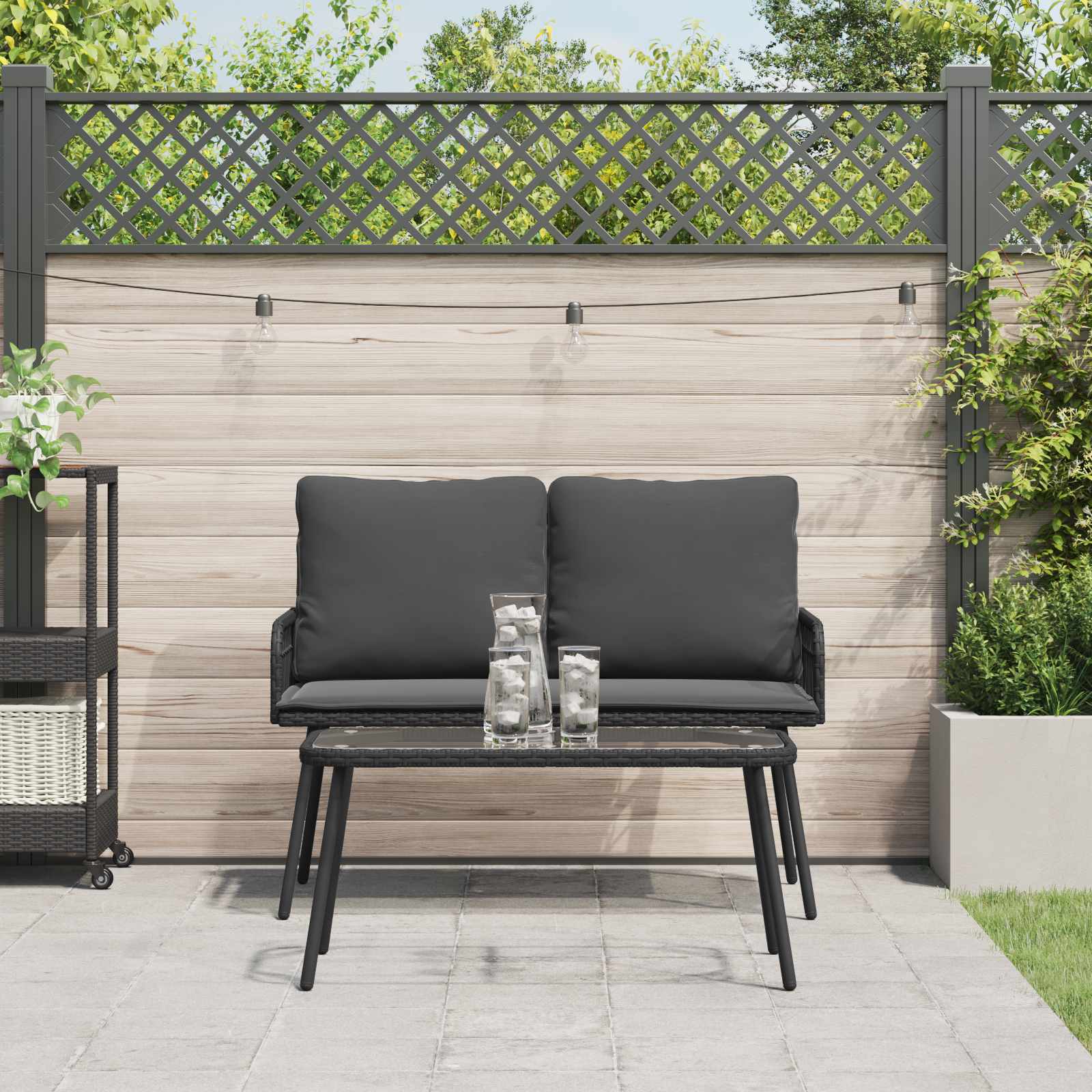 Tuin Eettafelset 2 St Poly Rattan