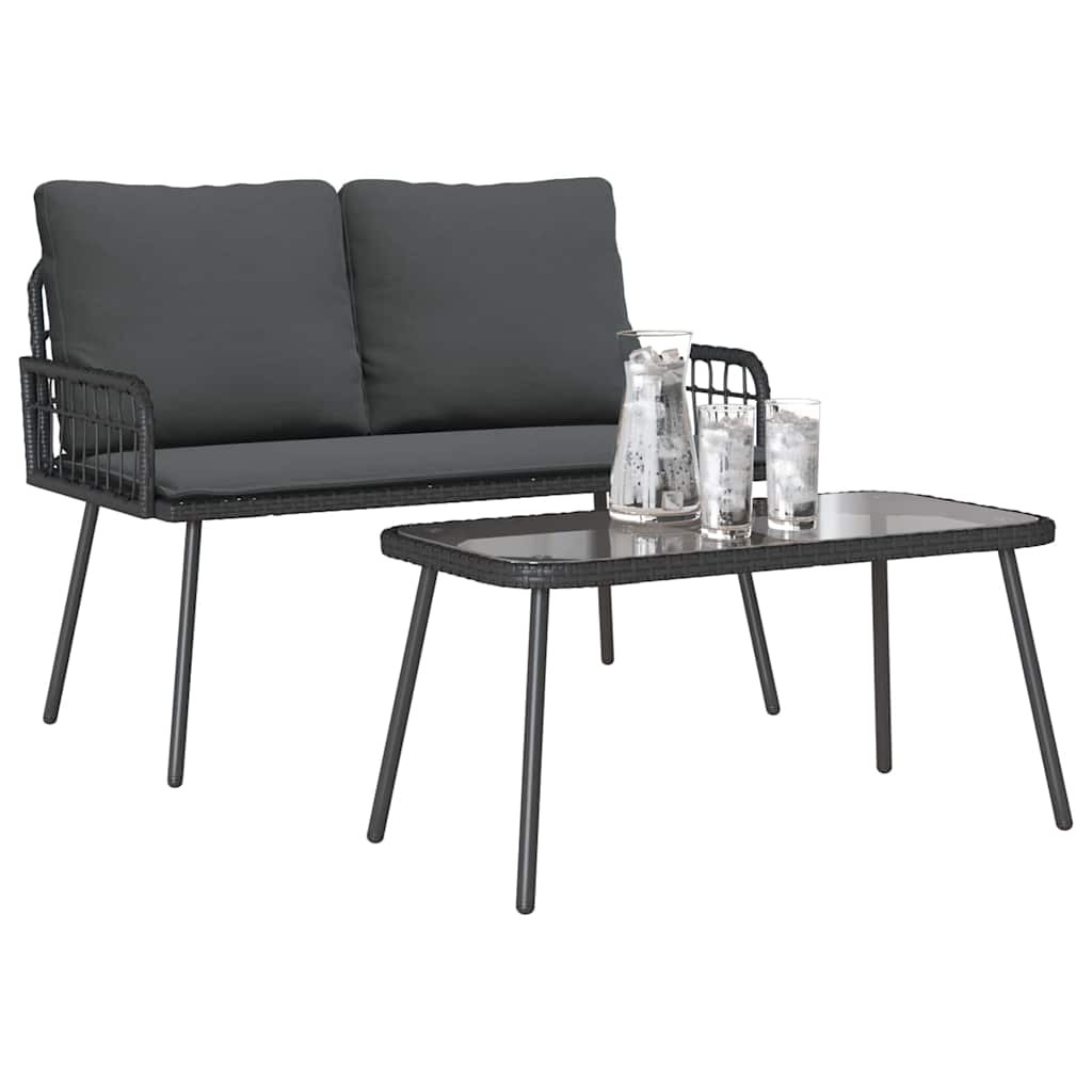 Tuin Eettafelset 2 St Poly Rattan