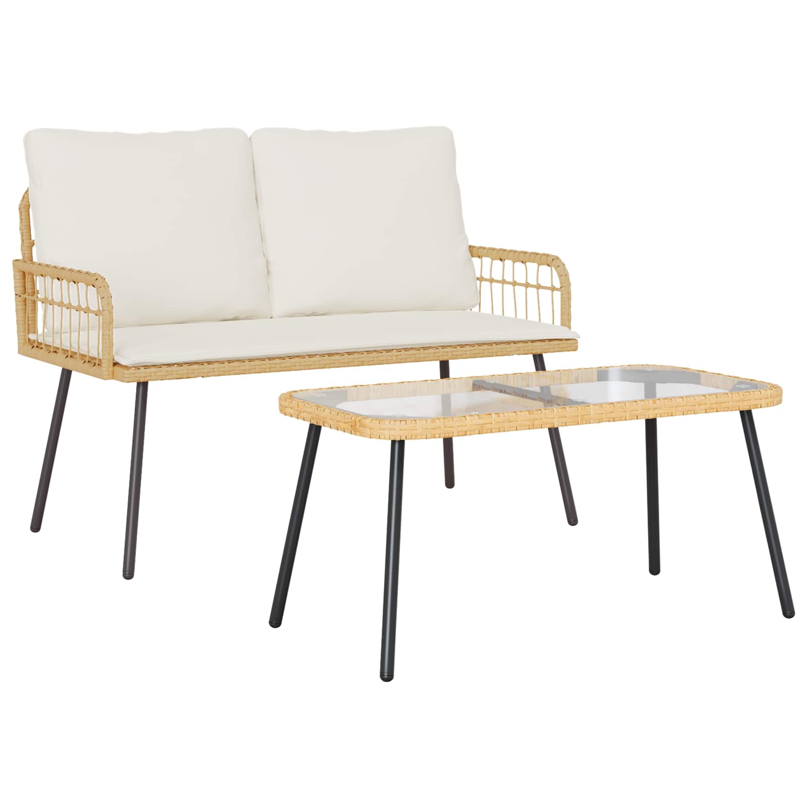 Tuin Eettafelset 2 St Poly Rattan