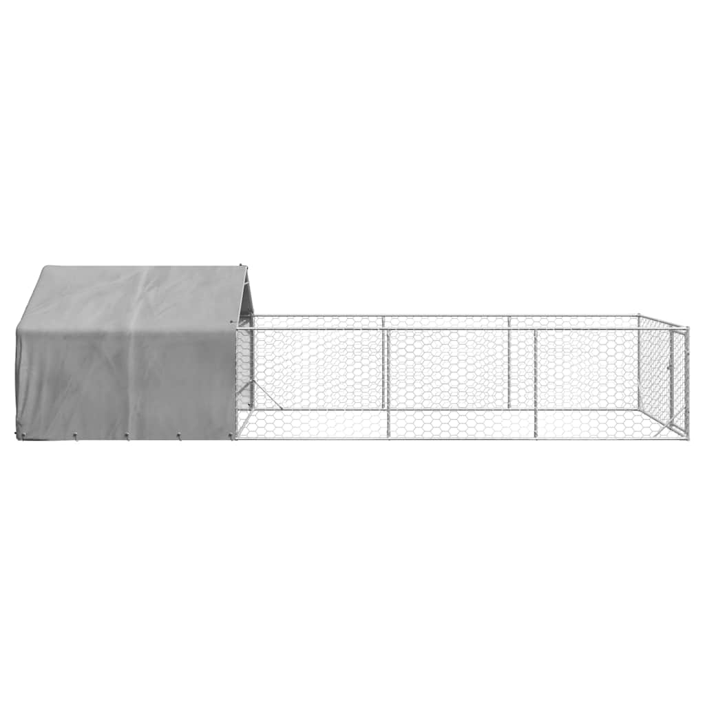 Hondenkennel Met Ren 7X2X1,5 M Gegalvaniseerd Staal
