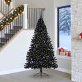 Kunstmatig Voorverlicht Kerstboom Met 300 Led Zwart 240 Cm Pvc Zwart