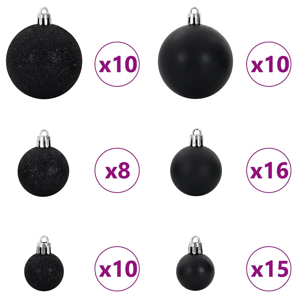 Kunstmatig Voorverlicht Kerstboom Met 300 Led Zwart 240 Cm Pvc Zwart