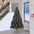 Kunstmatig Voorverlicht Kerstboom Met 300 Led Zwart 240 Cm Pvc Zwart