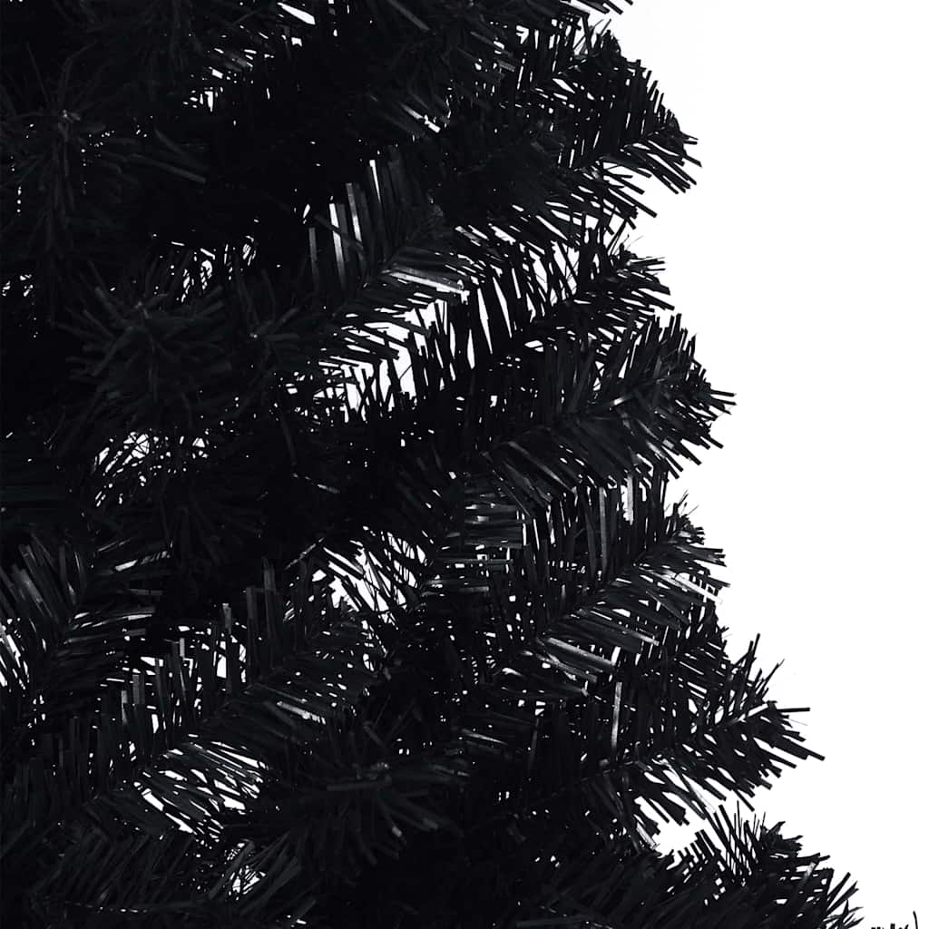 Kunstmatig Voorverlicht Kerstboom Met 300 Led Zwart 240 Cm Pvc Zwart