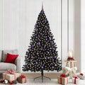 Kunstmatig Voorverlicht Kerstboom Met 300 Led Zwart 240 Cm Pvc Zwart