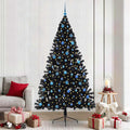 Kunstmatig Voorverlicht Kerstboom Met 300 Led Zwart 240 Cm Pvc Zwart