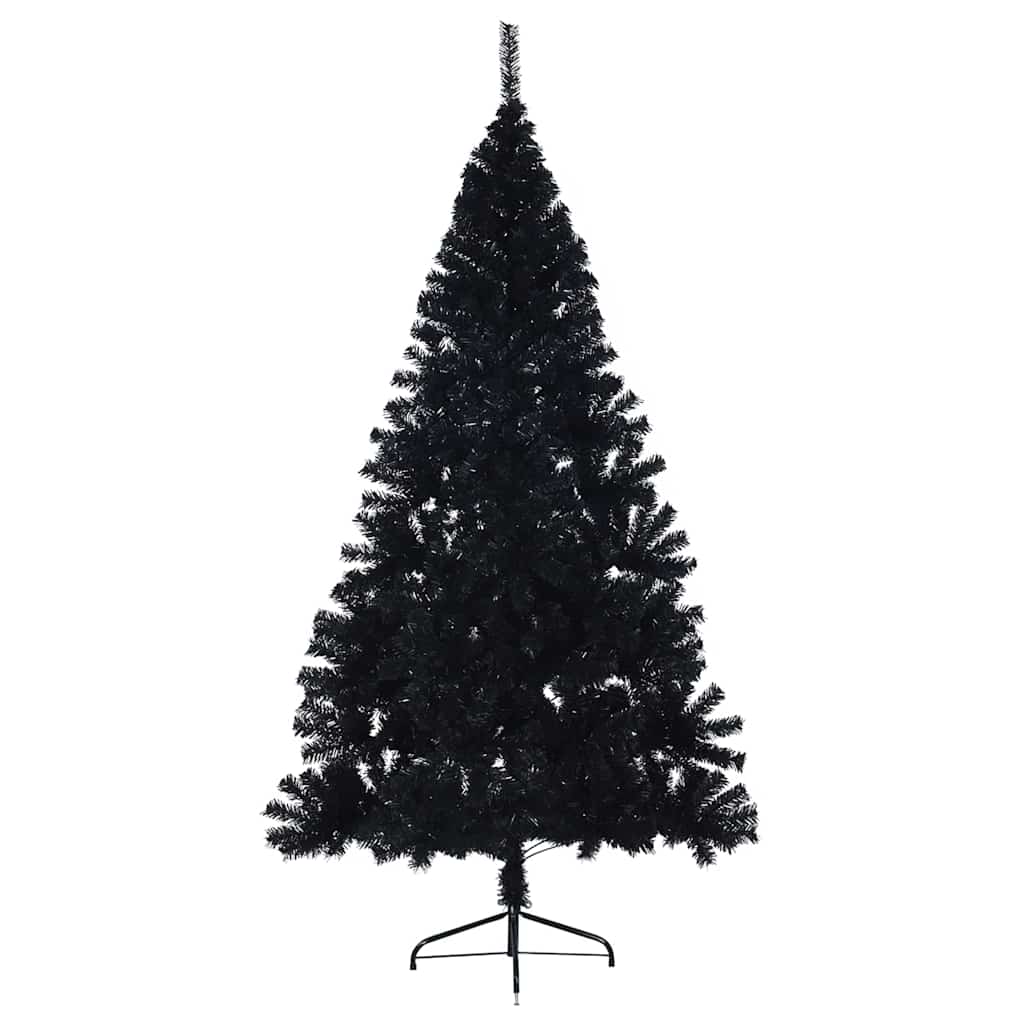 Kunstmatig Voorverlicht Kerstboom Met 300 Led Zwart 240 Cm Pvc Zwart
