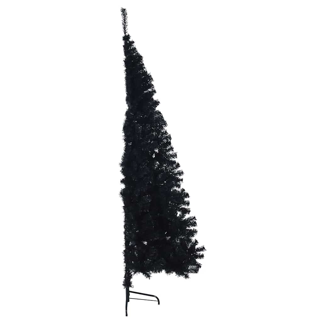 Kunstmatig Voorverlicht Kerstboom Met 300 Led Zwart 240 Cm Pvc Zwart