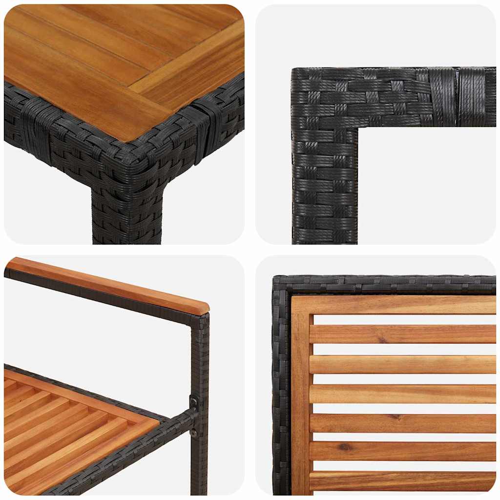 Tuin Eettafelset 5 St En Bruin Poly Rattan