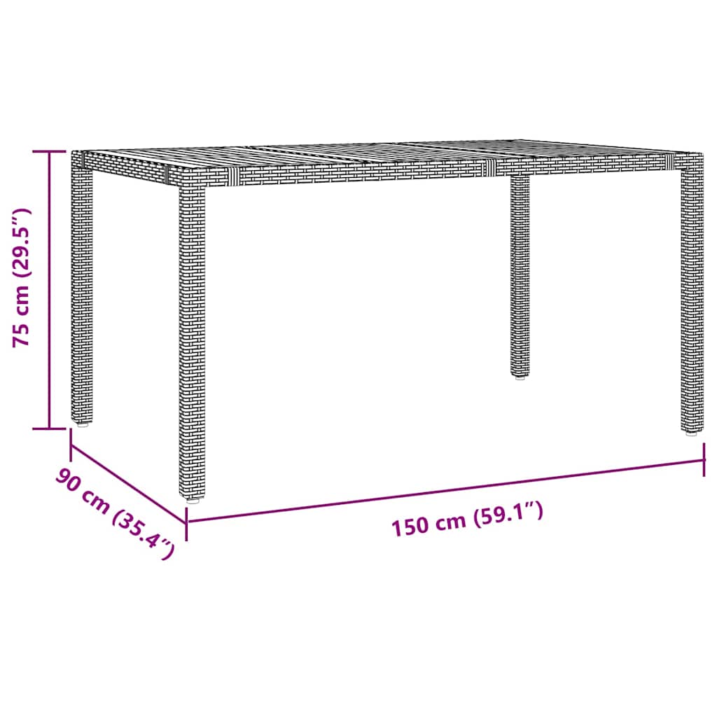 Tuin Eettafelset 5 St En Bruin Poly Rattan