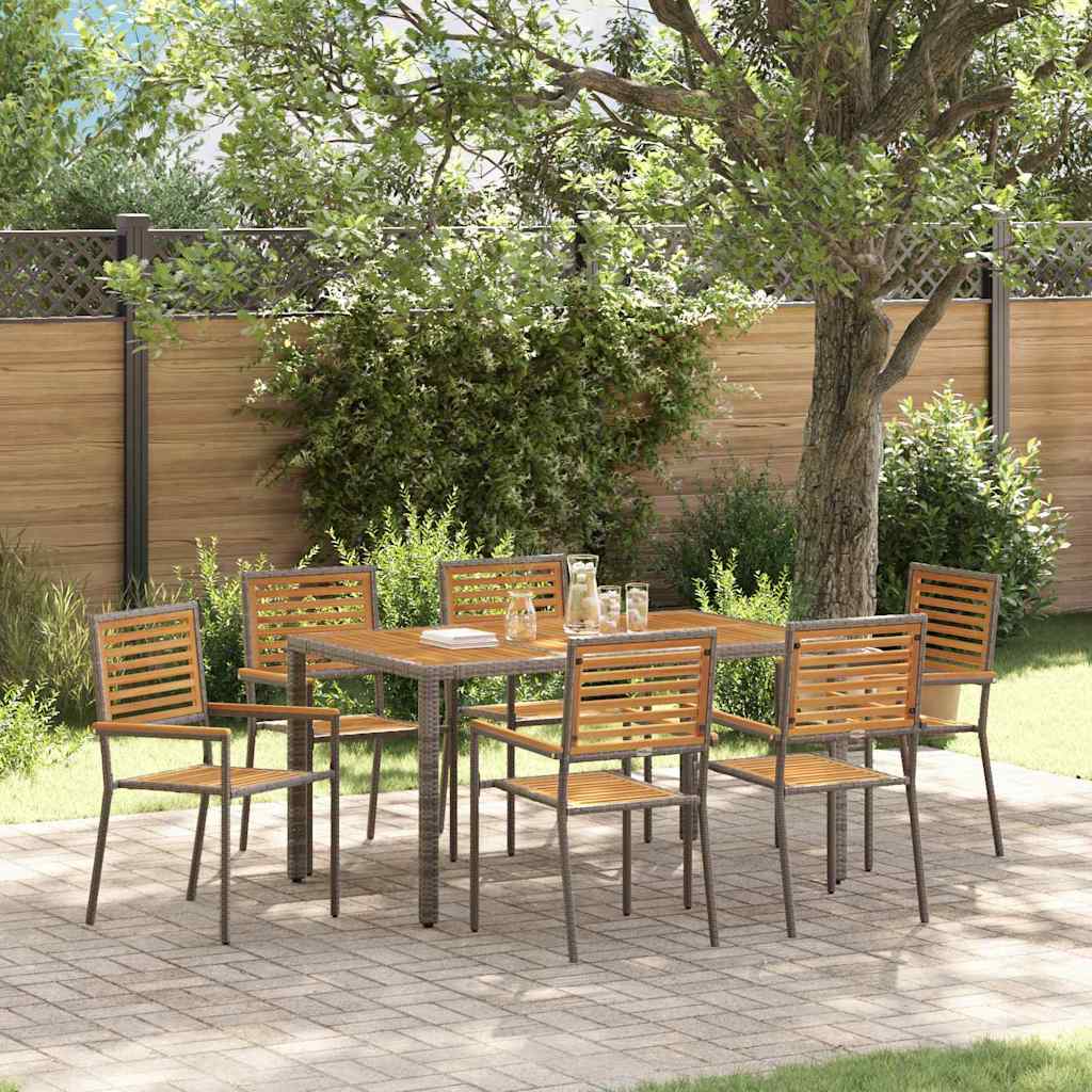 Tuin Eettafelset 5 St En Bruin Poly Rattan
