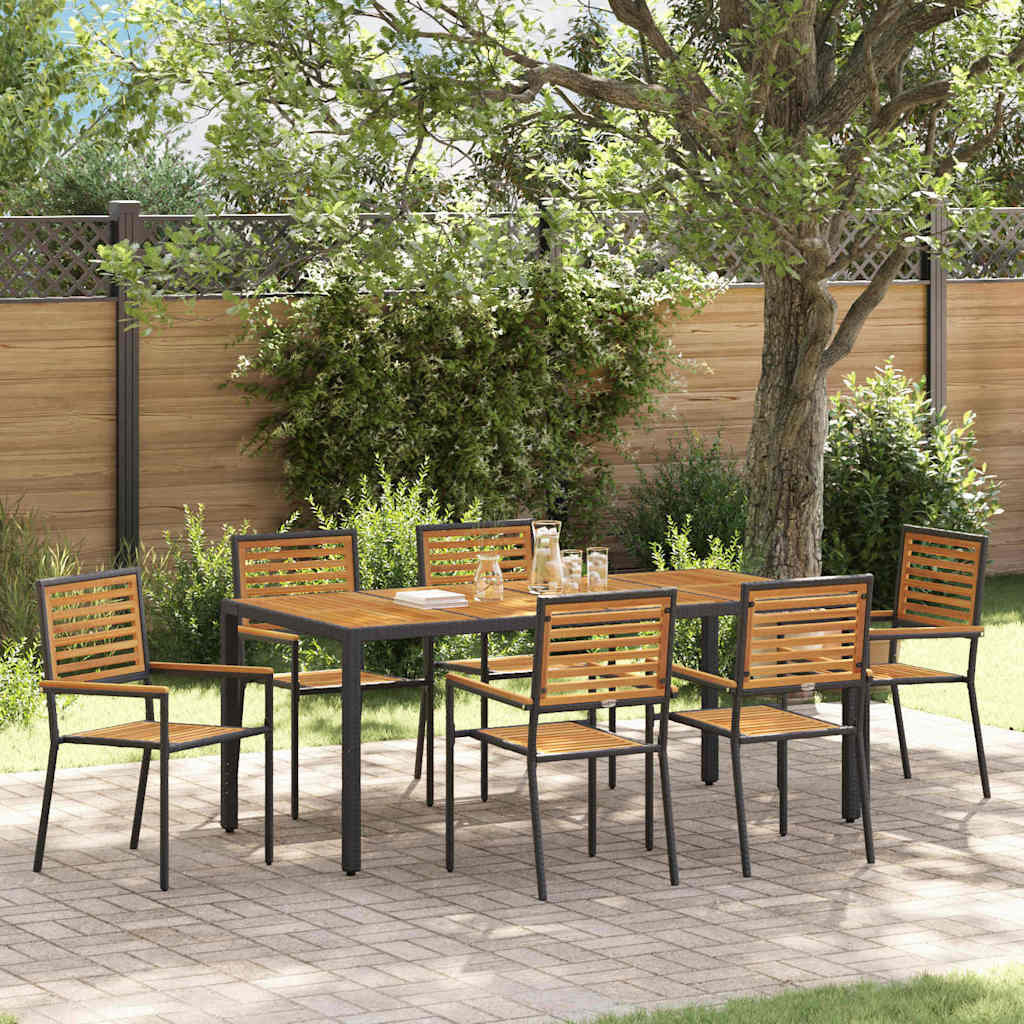 Tuin Eettafelset 5 St En Bruin Poly Rattan