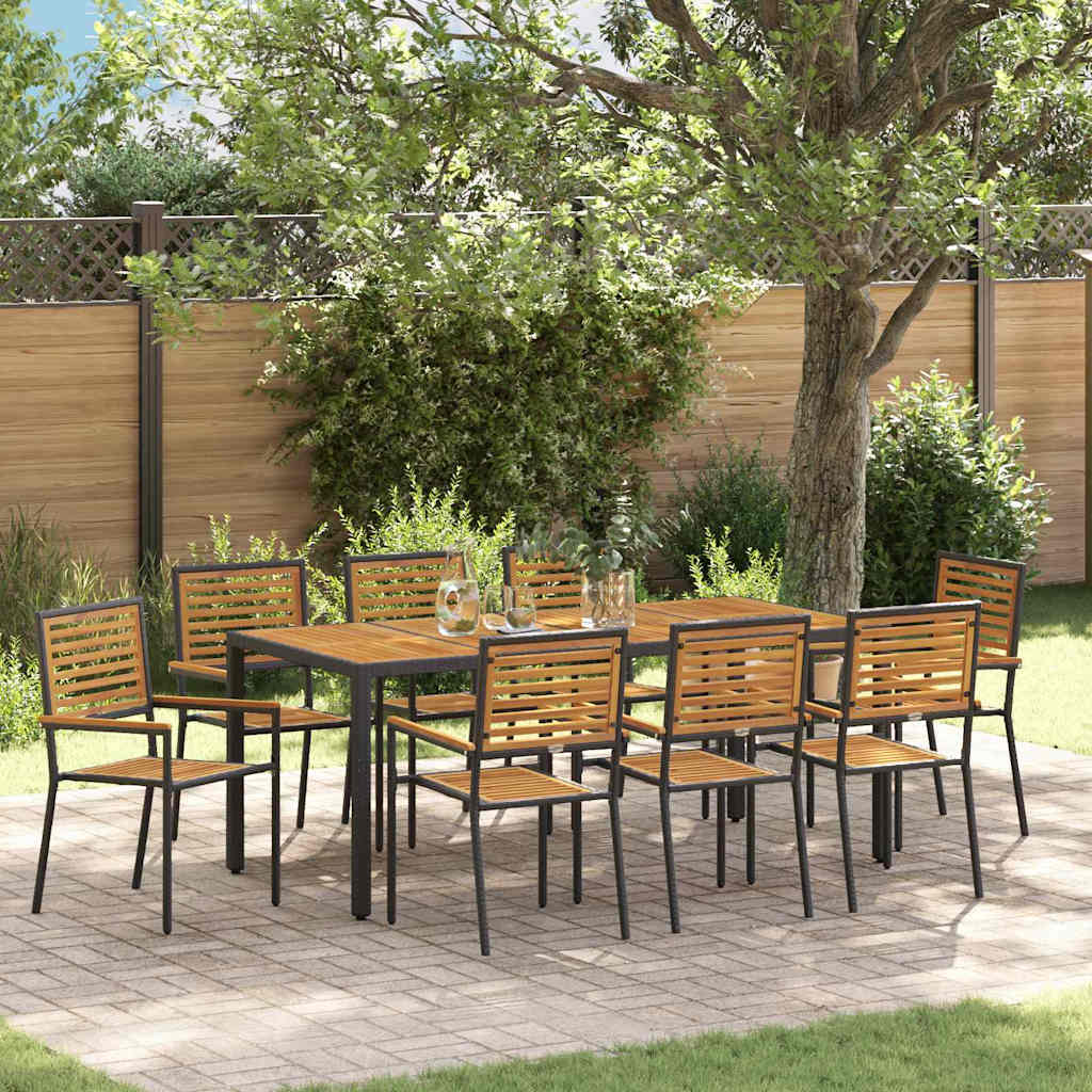 Tuin Eettafelset 5 St En Bruin Poly Rattan