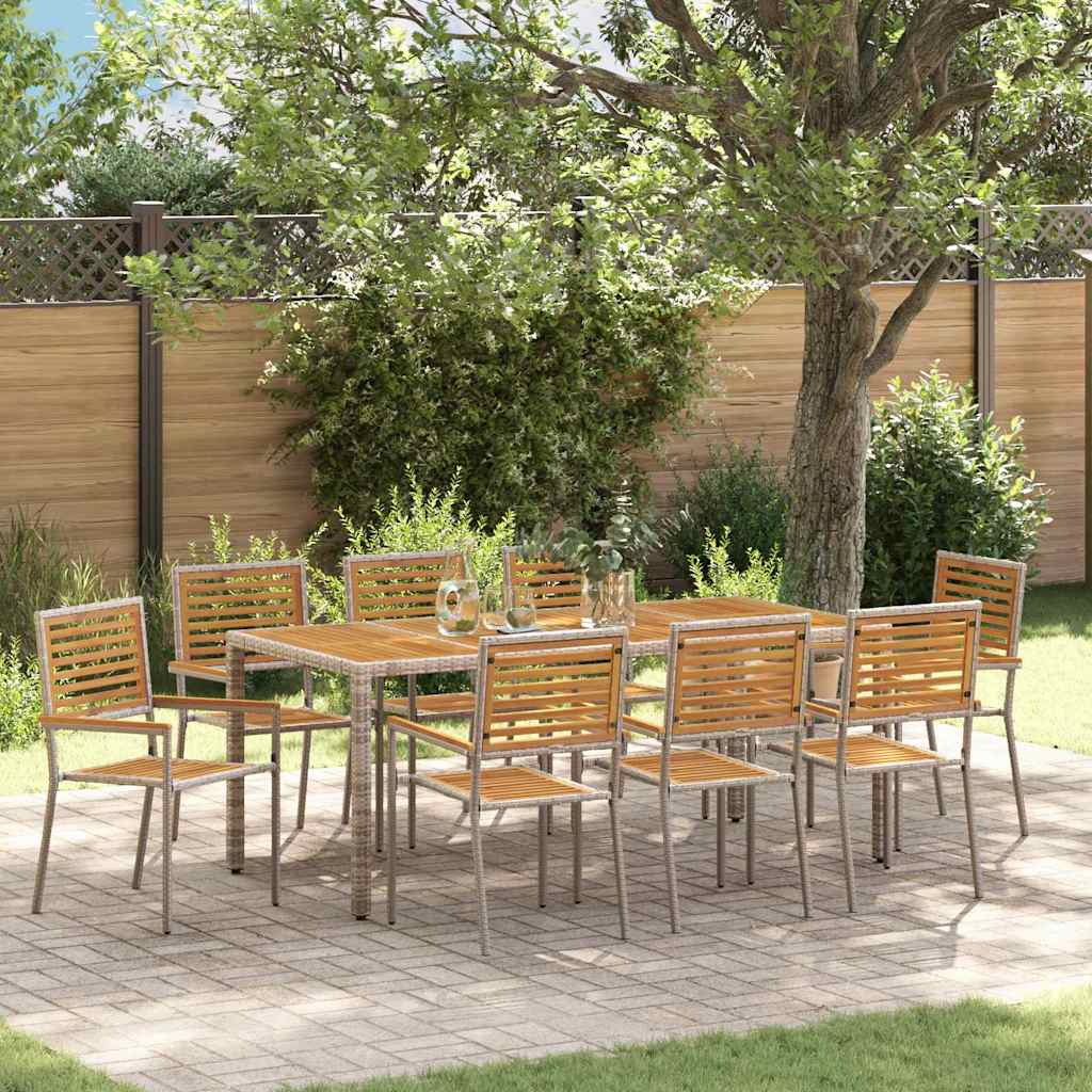 Tuin Eettafelset 5 St En Bruin Poly Rattan
