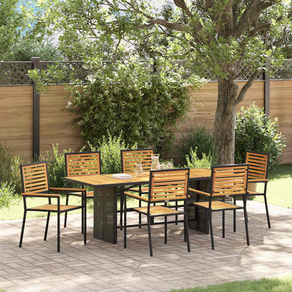 Tuin Eettafelset 7 St En Bruin Poly Rattan