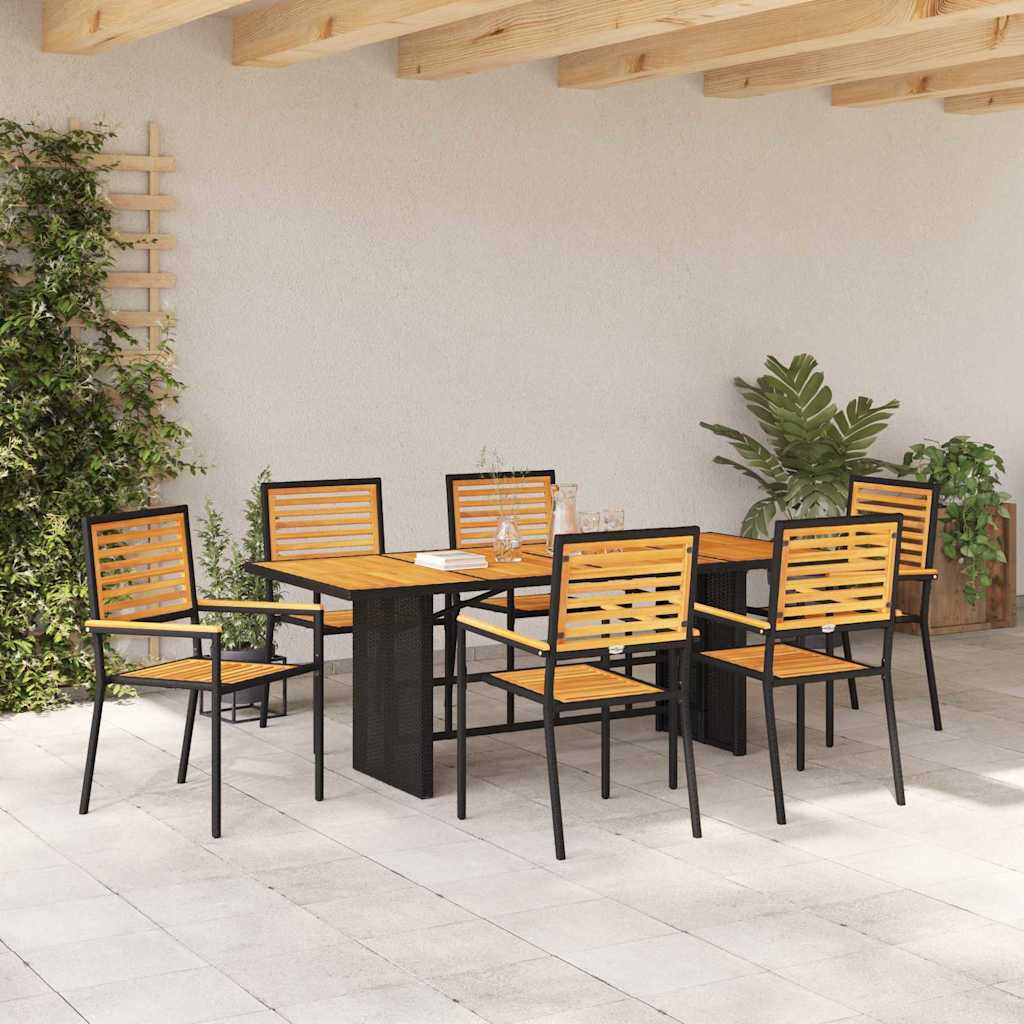 Tuin Eettafelset 7 St En Bruin Poly Rattan