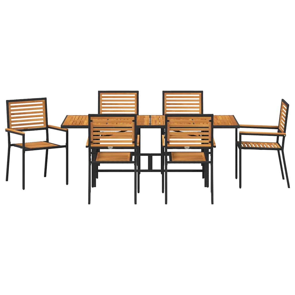 Tuin Eettafelset 7 St En Bruin Poly Rattan