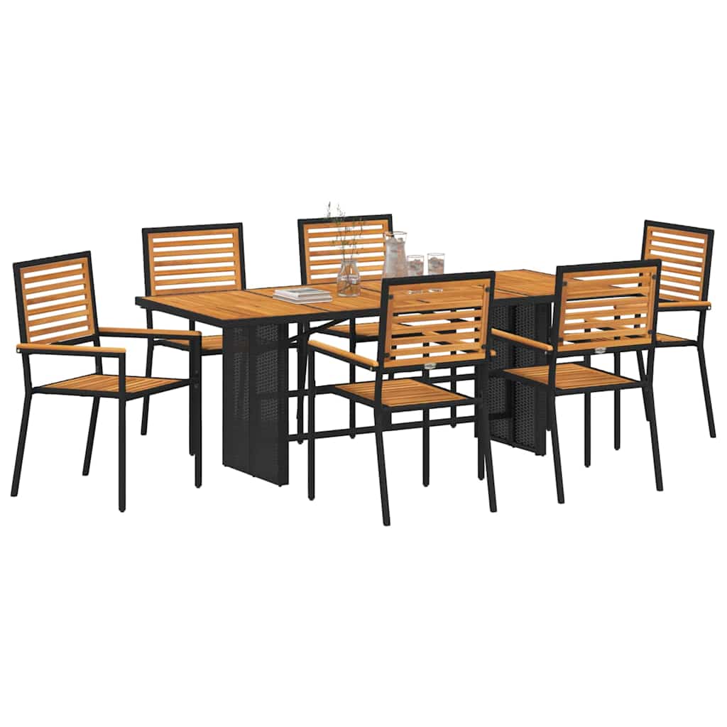 Tuin Eettafelset 7 St En Bruin Poly Rattan