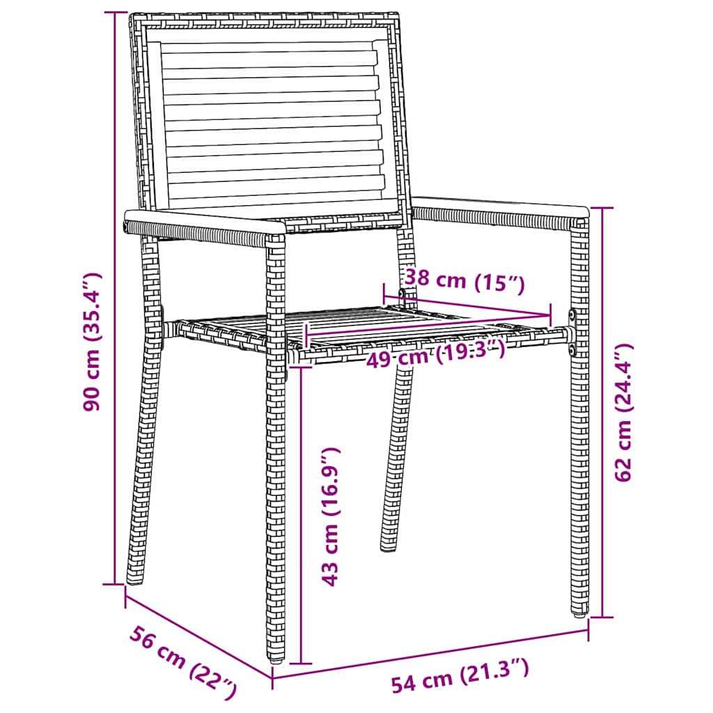 Tuin Eettafelset 7 St En Bruin Poly Rattan