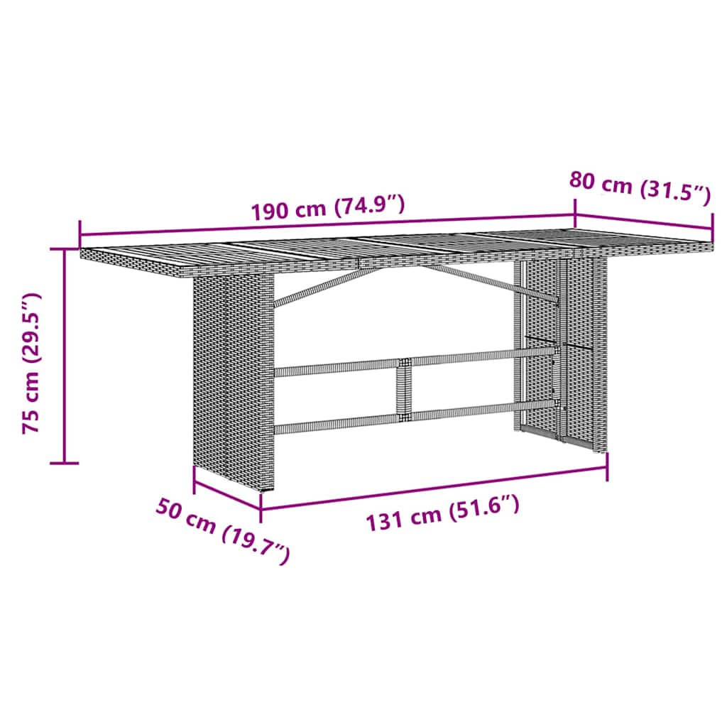 Tuin Eettafelset 7 St En Bruin Poly Rattan