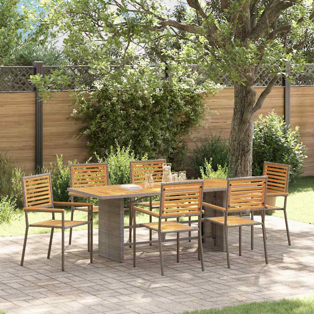 Tuin Eettafelset 7 St En Bruin Poly Rattan