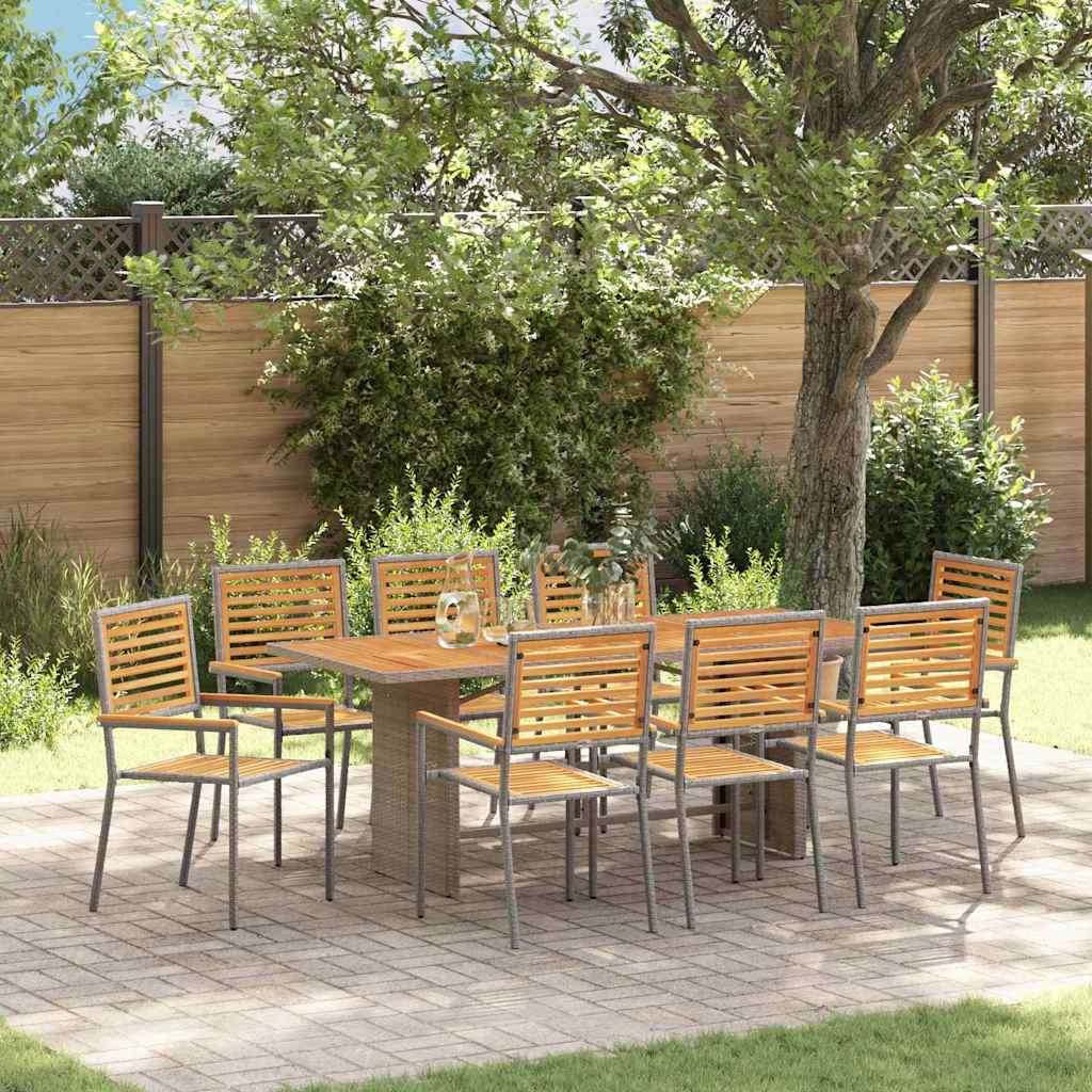 Tuin Eettafelset 7 St En Bruin Poly Rattan