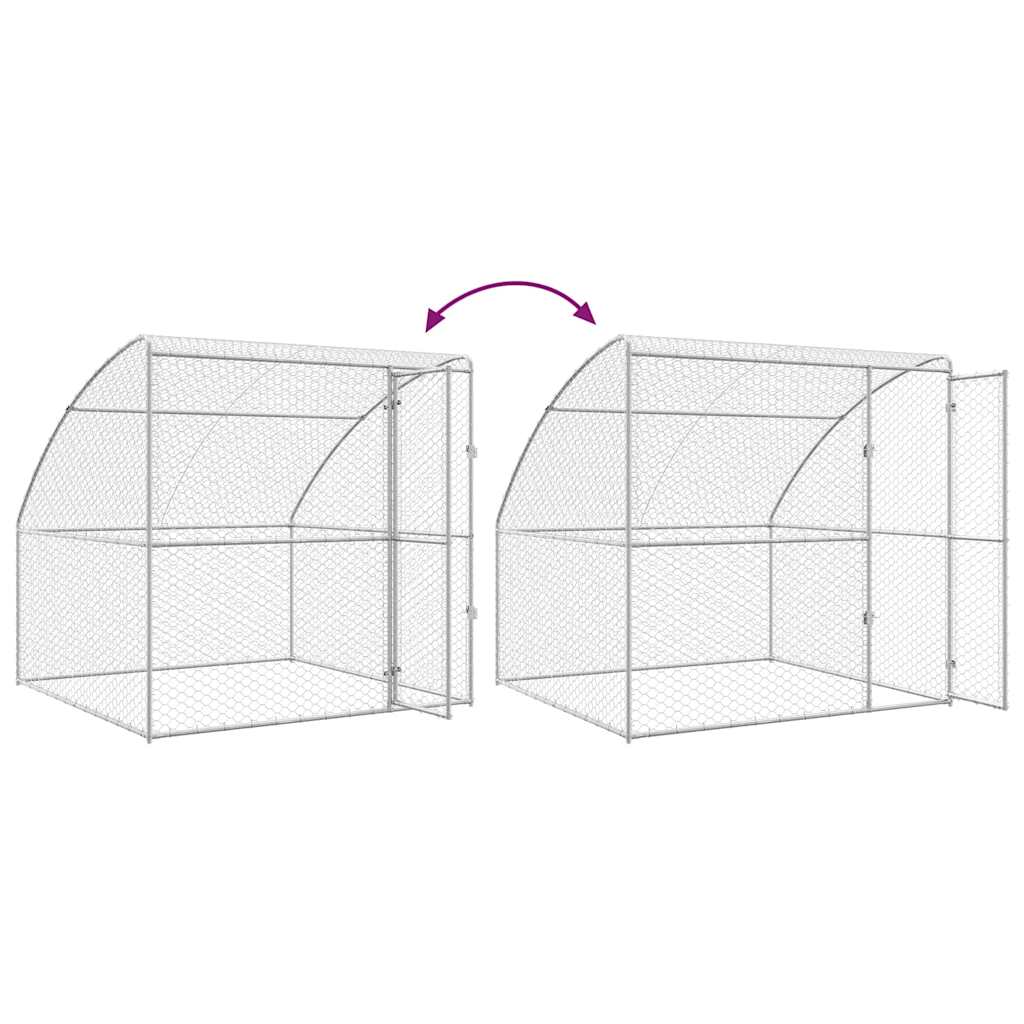 Hondenhok Zilver 2 X 2 X 2 M Verzinkt Staal