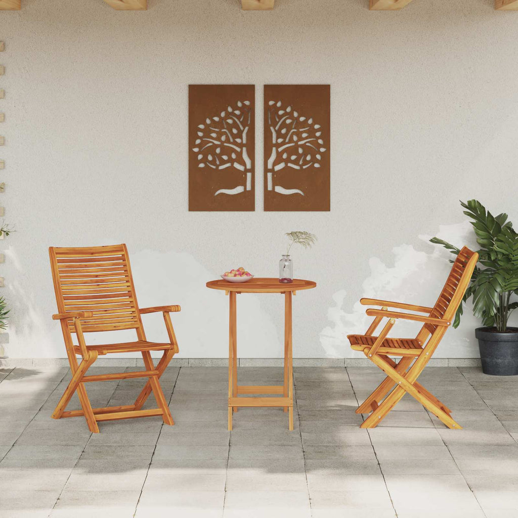 Vouw Bistro Set 3 St Bruin Massief Acaciahout